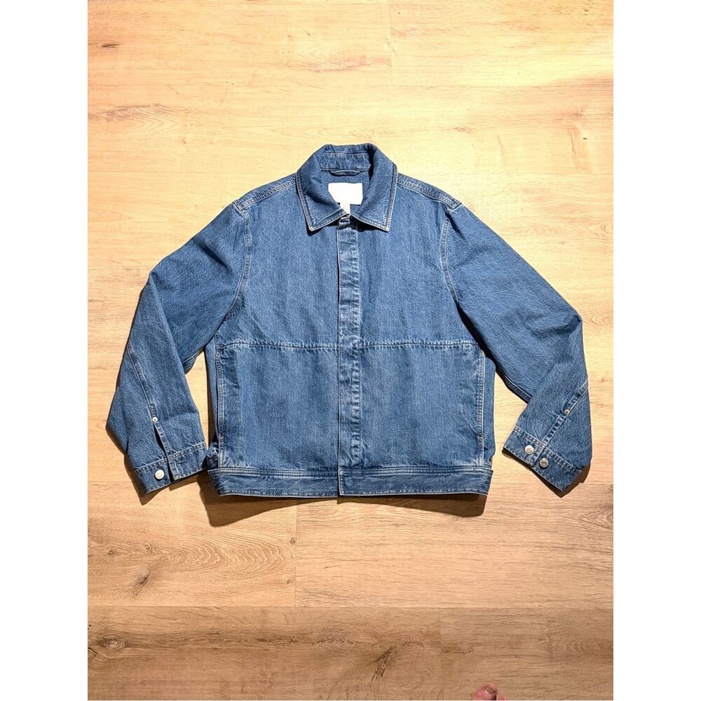 NWT COS Concealed Denim Jacket Blue XL